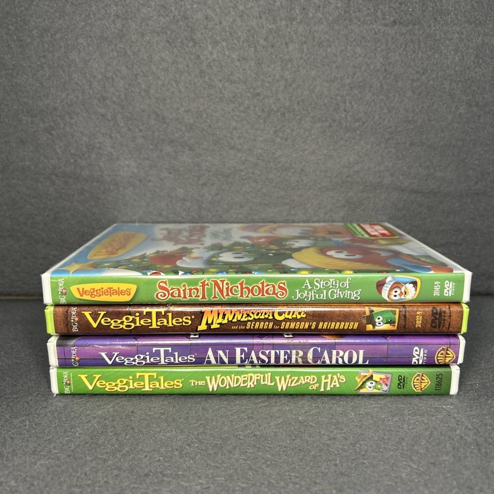 VeggieTales DVD Lot 4 Christian Kids Cartoon Movies‎ Family Animated Like New - Picture 4 of 4